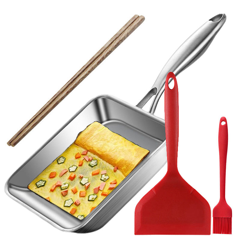 Egg Waffle Pan - Stainless Steel Japanese Omelette Pan Nonstick