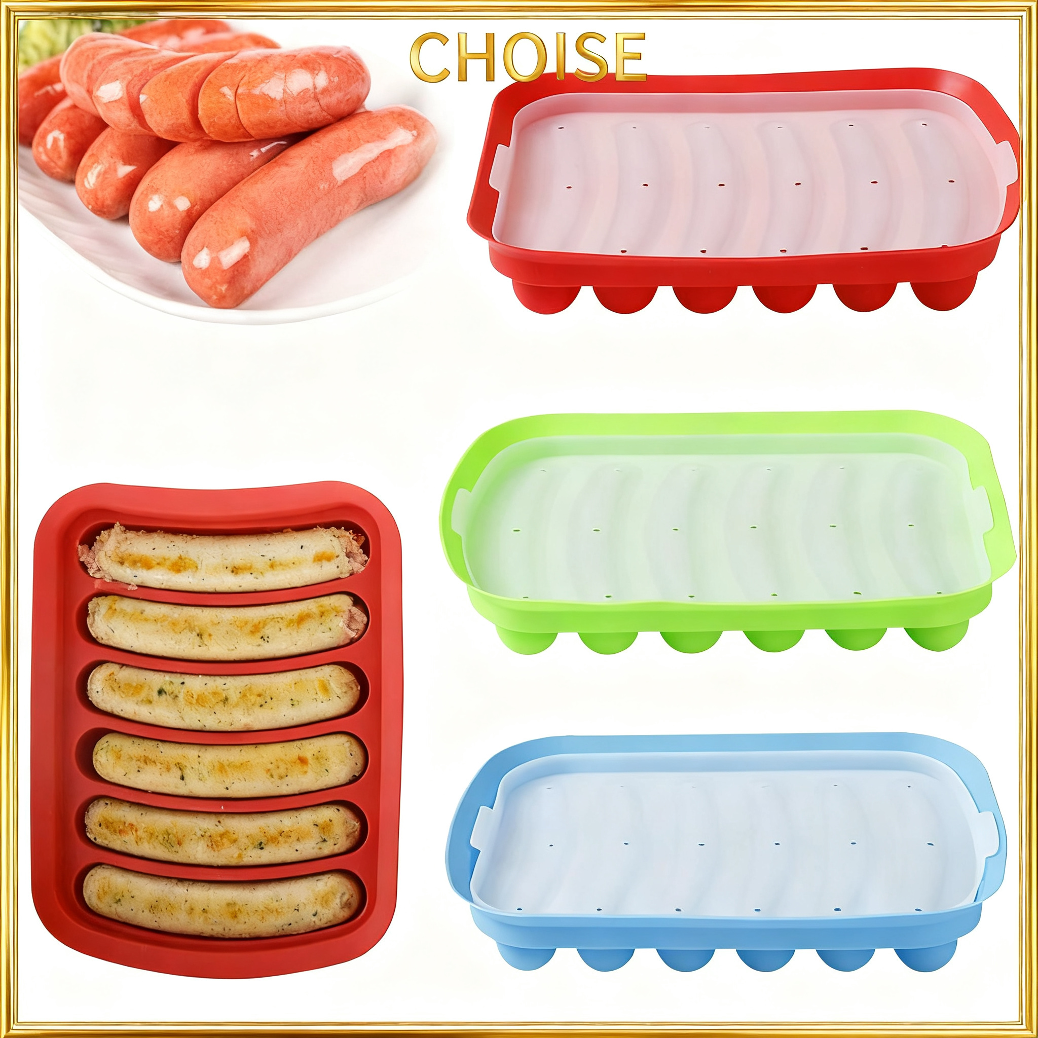Hot Dog Press - Sausage Maker Mould 6 Grids Silicone