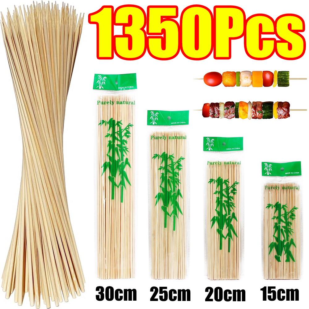 Corn Dog Stick - 90-1350Pcs BBQ Skewers Bamboo Sticks 15/20/25/30cm