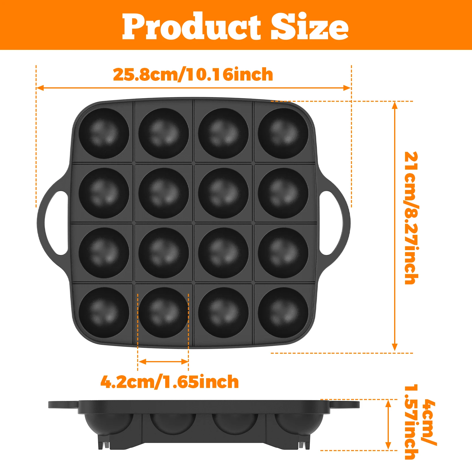 16 Holes Takoyaki Pan Cast Alu - Takoyaki Grill Plate avis et prix