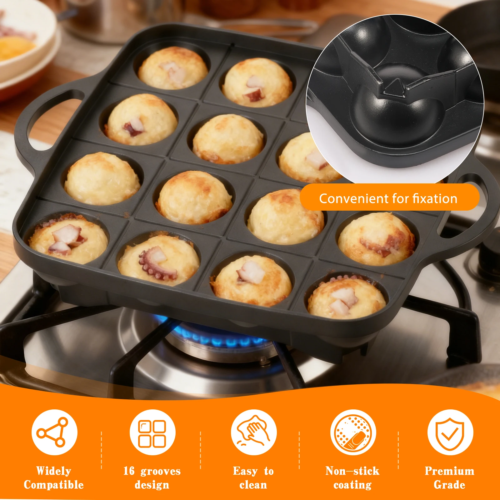 16 Holes Takoyaki Pan Cast Alu - Takoyaki Grill Plate avis et prix