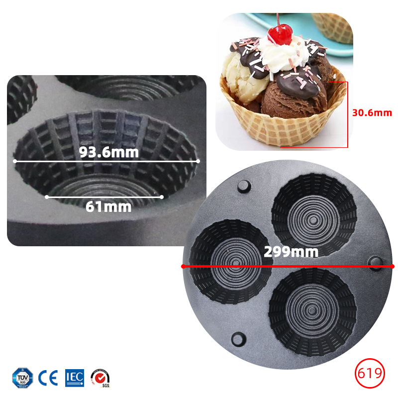 Commercial Triple-Hole Ice Cre - Waffle Cone Maker avis et prix