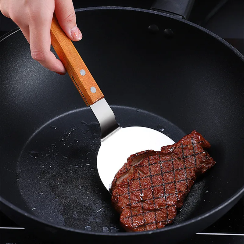 Stainless Steel Wooden Handle  - Okonomiyaki Spatula avis et prix
