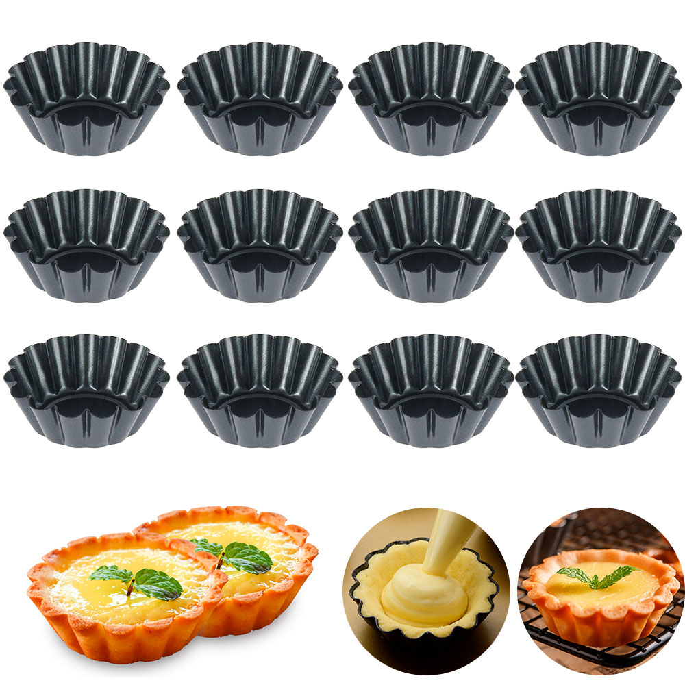 12Pcs Pan Mold Tart Quiche Fla - Egg Waffle Pan avis et prix