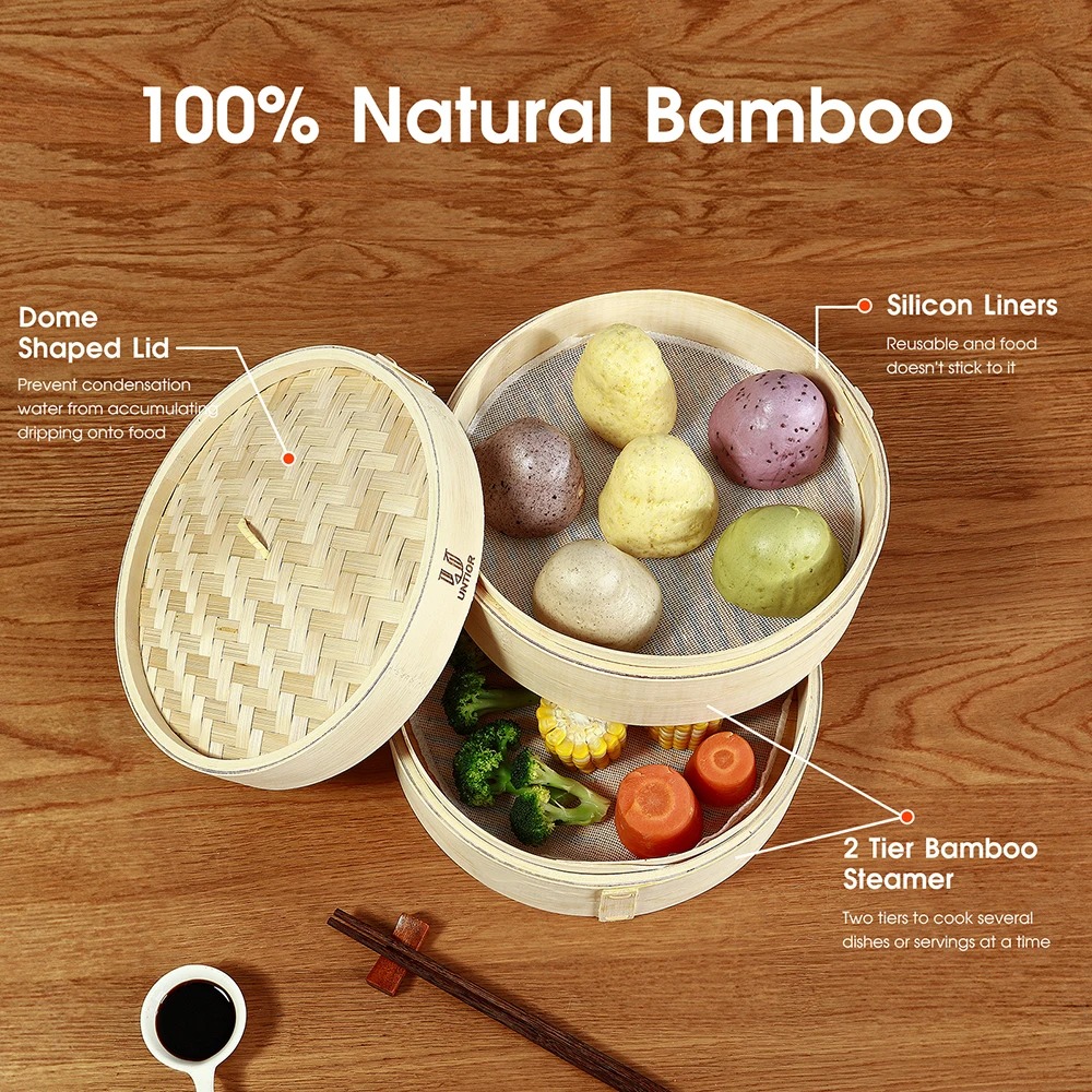 Bamboo Steamer Basket with Lid - Bao Steamer Bamboo avis et prix