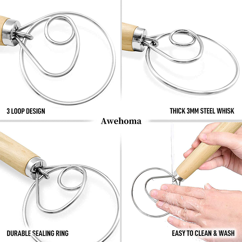 Large Hand Danish Dough Whisk  - Danish Pancake Pan avis et prix