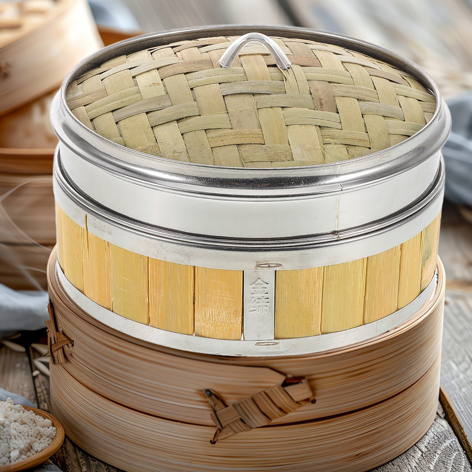 Traditional 18Cm Wood Steamer  - Bao Steamer Bamboo avis et prix