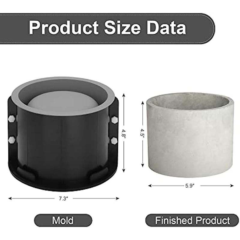 Large Round Flower Pot Cement  - Potsticker Mold avis et prix