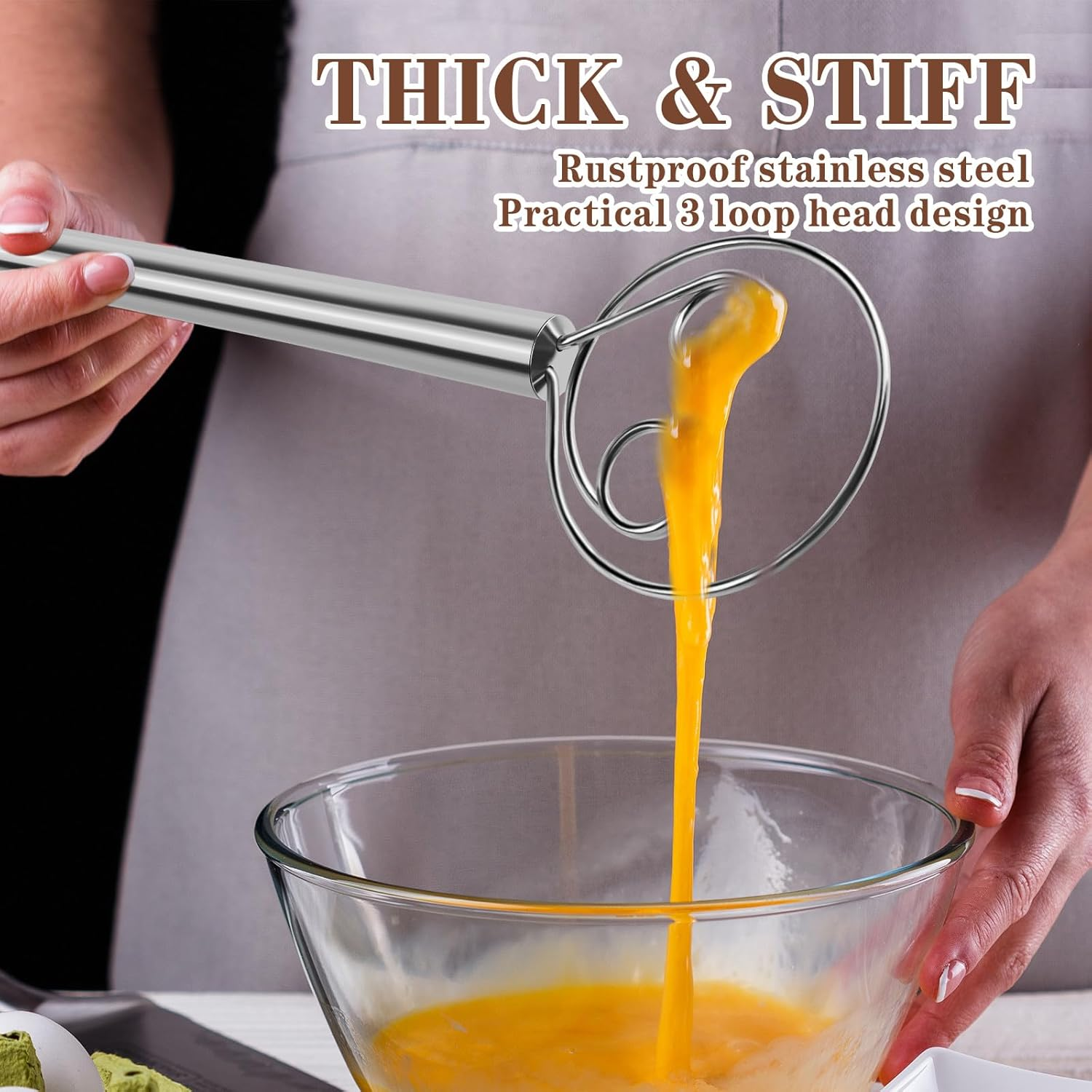 Danish Dough Whisk - Stainless - Danish Pancake Pan avis et prix