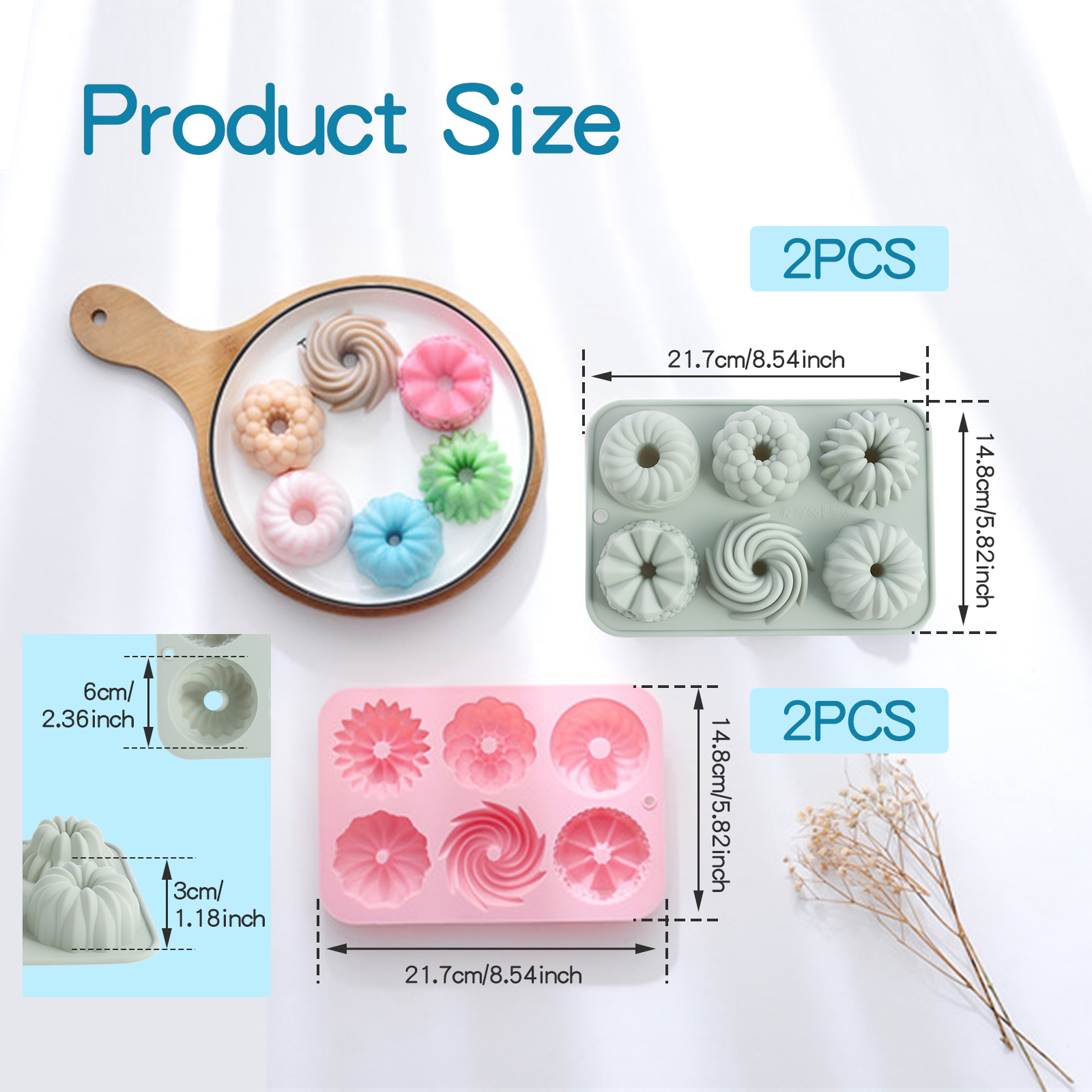 6-Cavity Silicone Fluted Tube  - Donut Mold Silicone avis et prix