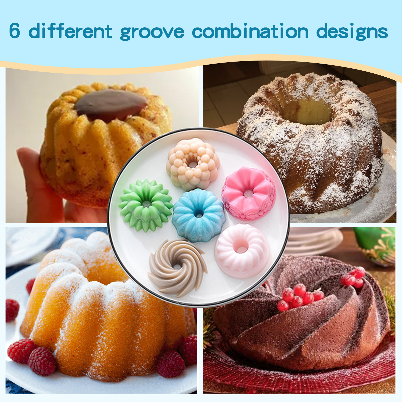 6-Cavity Silicone Fluted Tube  - Donut Mold Silicone avis et prix