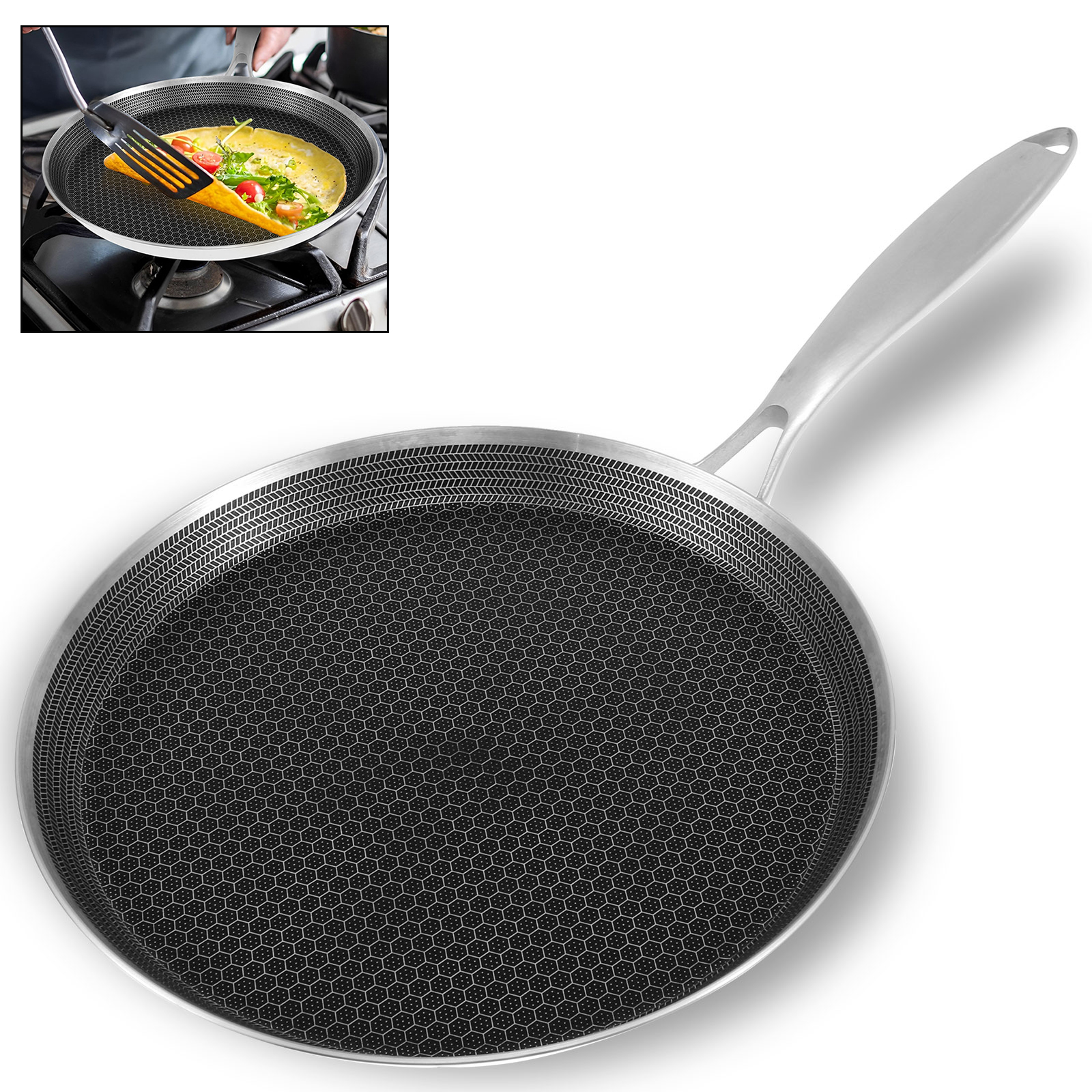 Stainless Steel Frying Pan Non - Danish Pancake Pan avis et prix