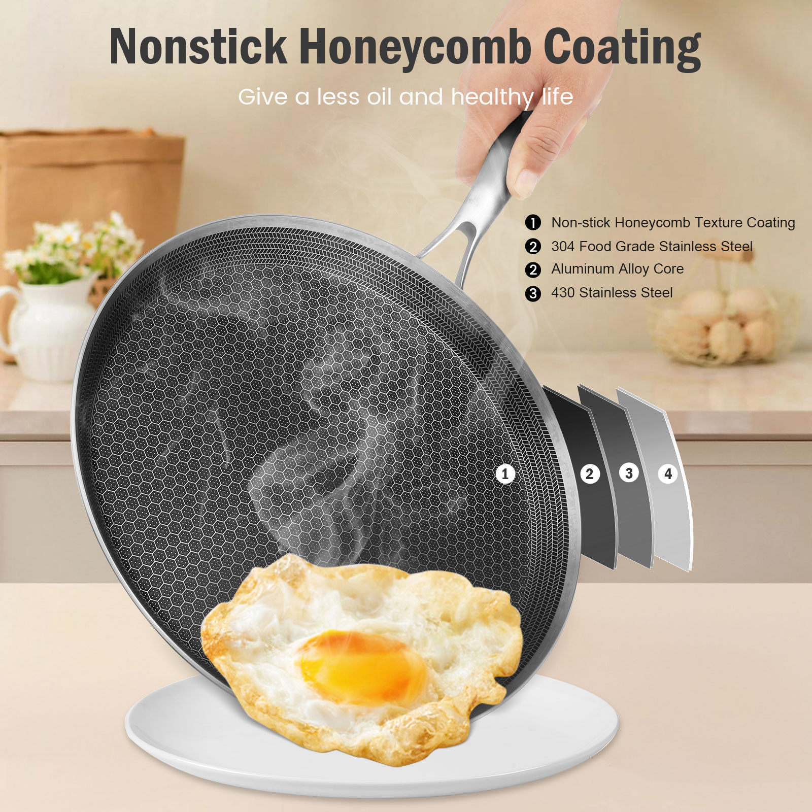 Stainless Steel Frying Pan Non - Danish Pancake Pan avis et prix