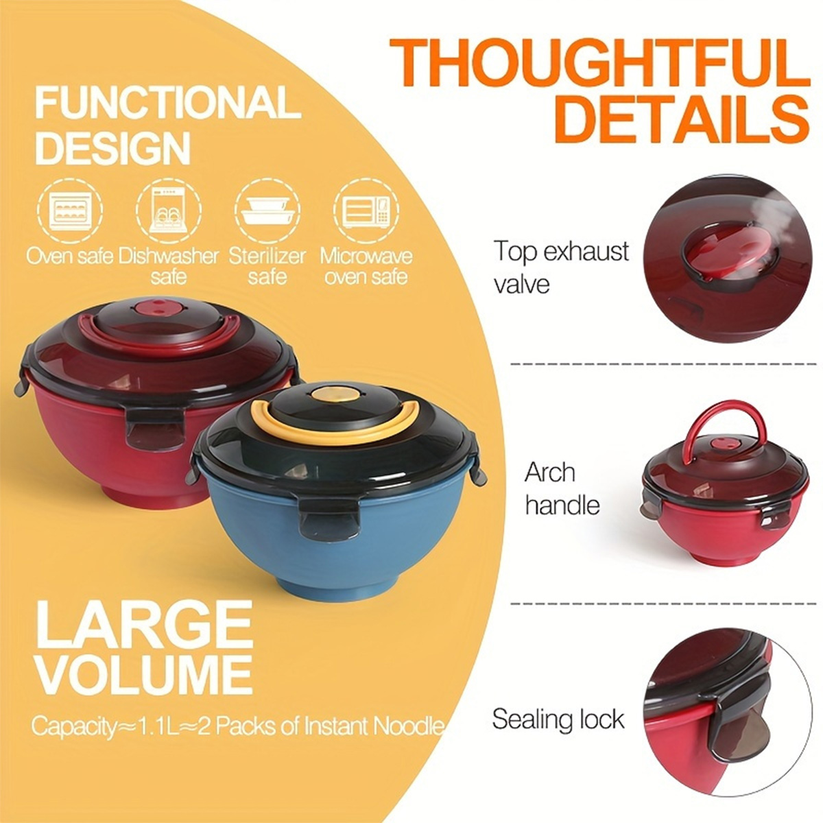 Portable Salad Noodle Soup Bow - Dim Sum Basket avis et prix
