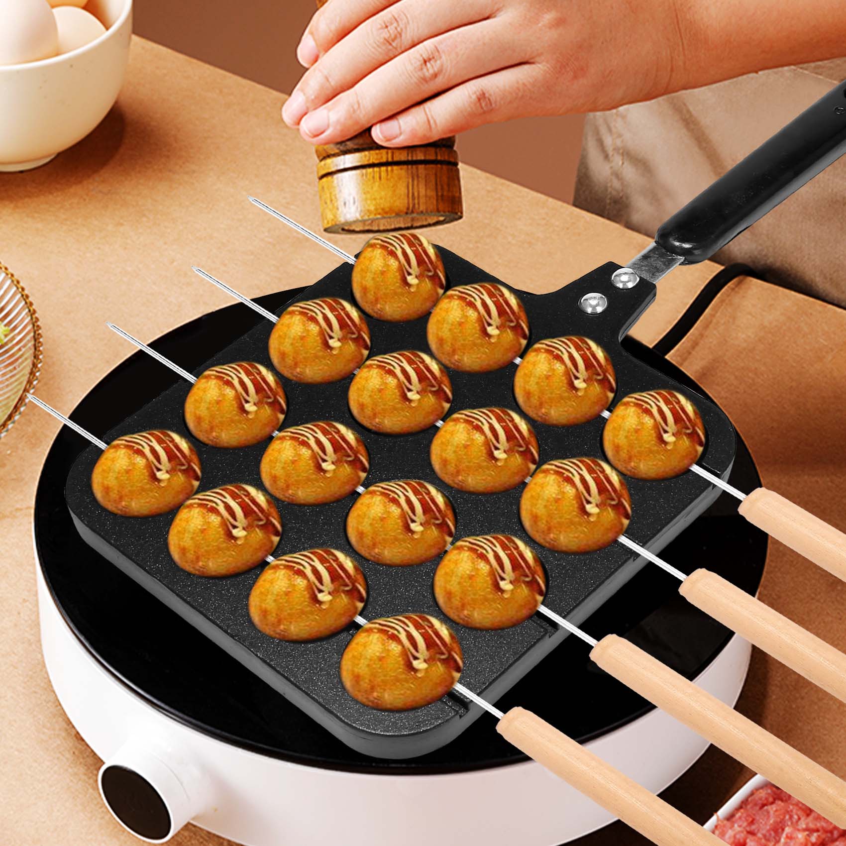 F-T 16 Holes Aluminum Takoyaki - Takoyaki Grill Plate avis et prix