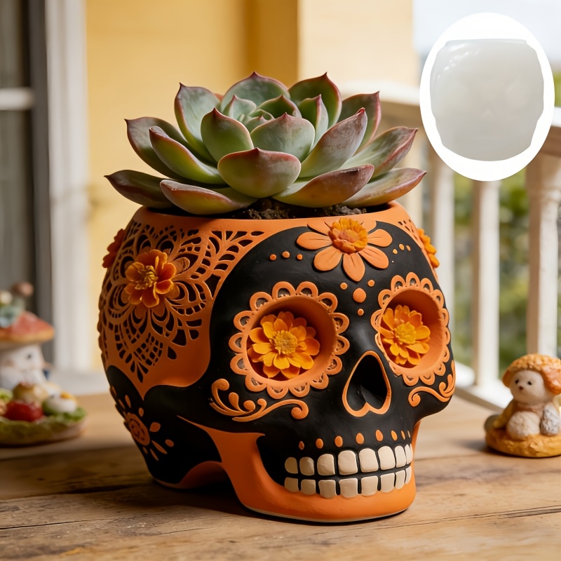 Flower relief skull succulent  - Potsticker Mold avis et prix