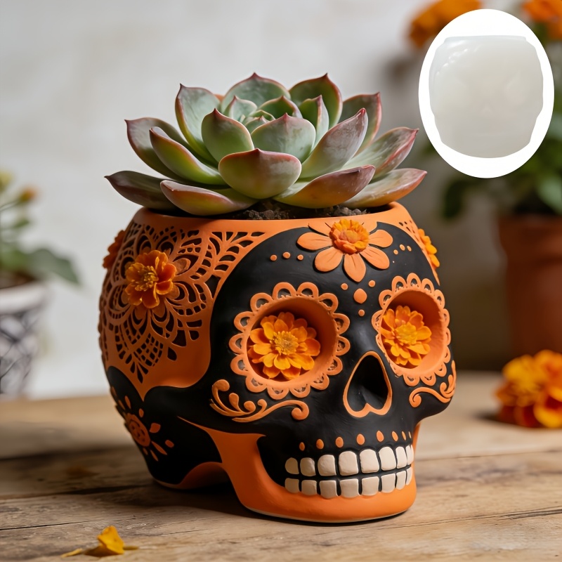 Flower relief skull succulent  - Potsticker Mold avis et prix