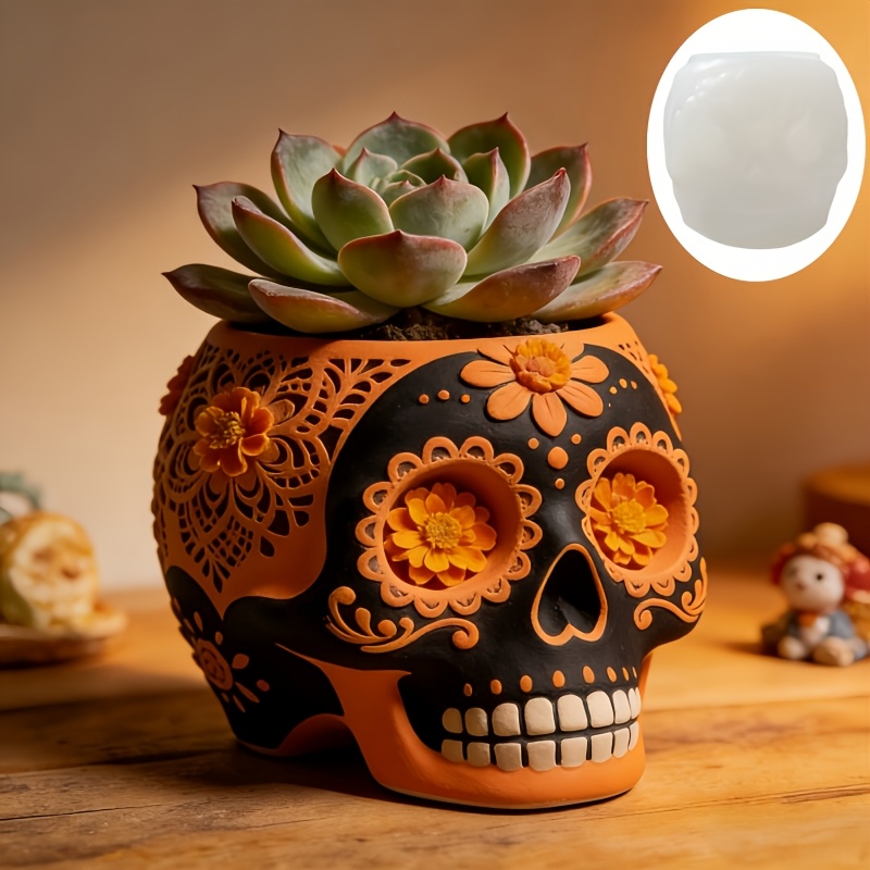 Flower relief skull succulent  - Potsticker Mold avis et prix