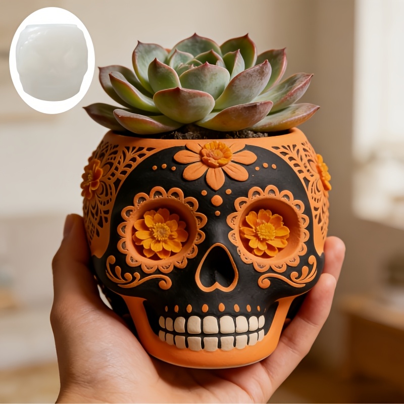 Flower relief skull succulent  - Potsticker Mold avis et prix
