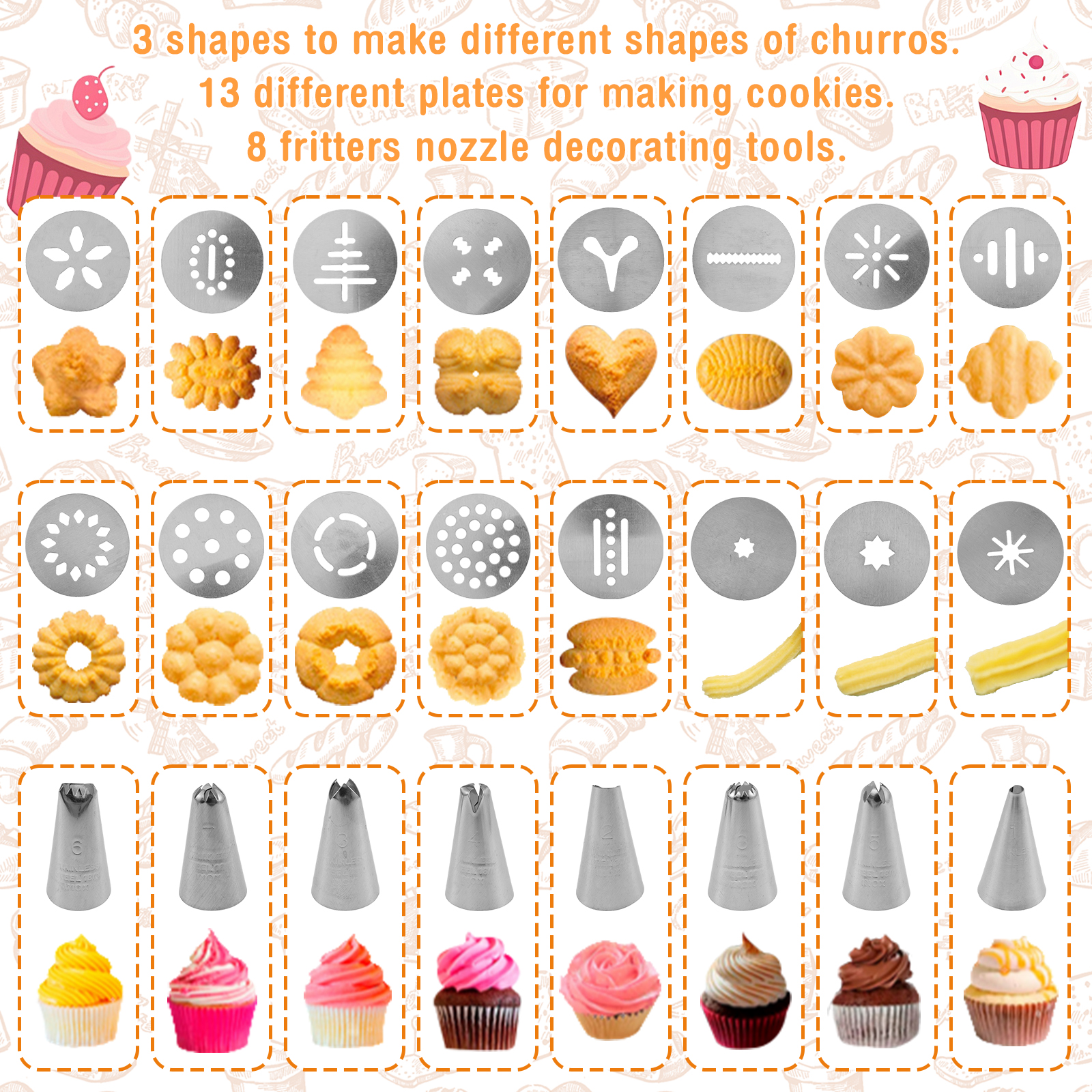 Cookie Press Gun Tips Set Stai - Churros Maker Gun avis et prix