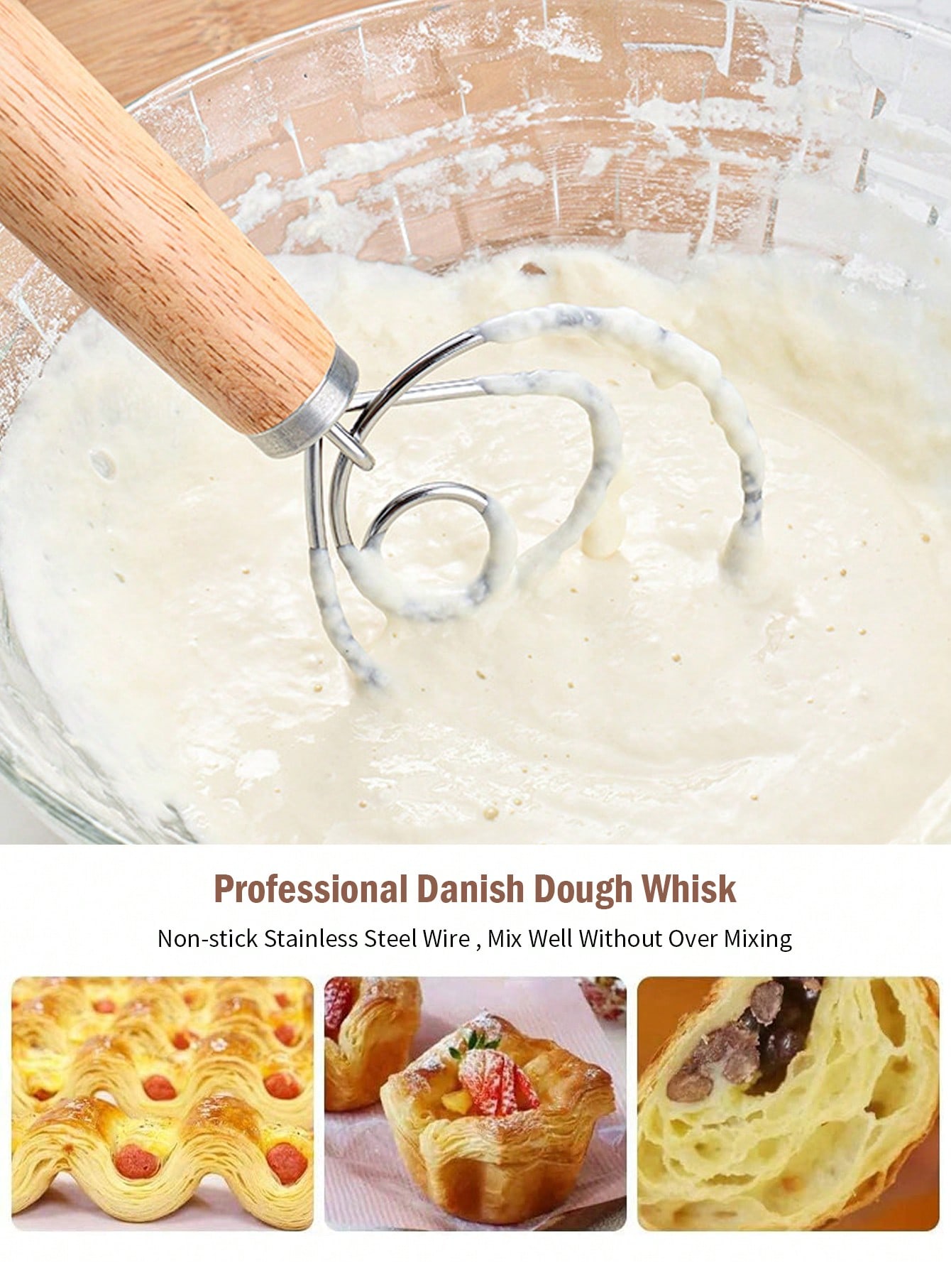 Danish Dough Whisk Stainless S - Danish Pancake Pan avis et prix