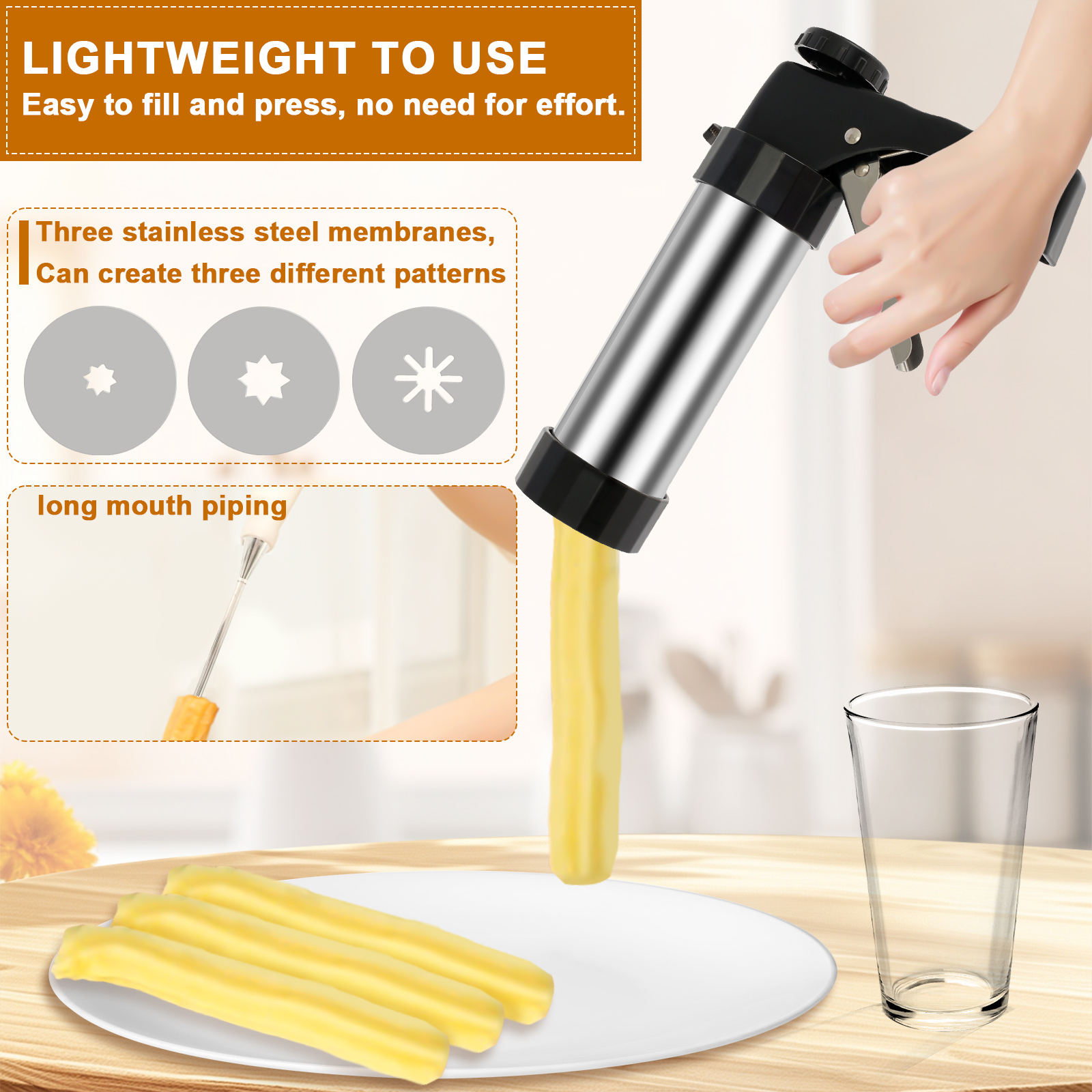 Cookie Press Gun Kit Stainless - Churros Maker Gun avis et prix
