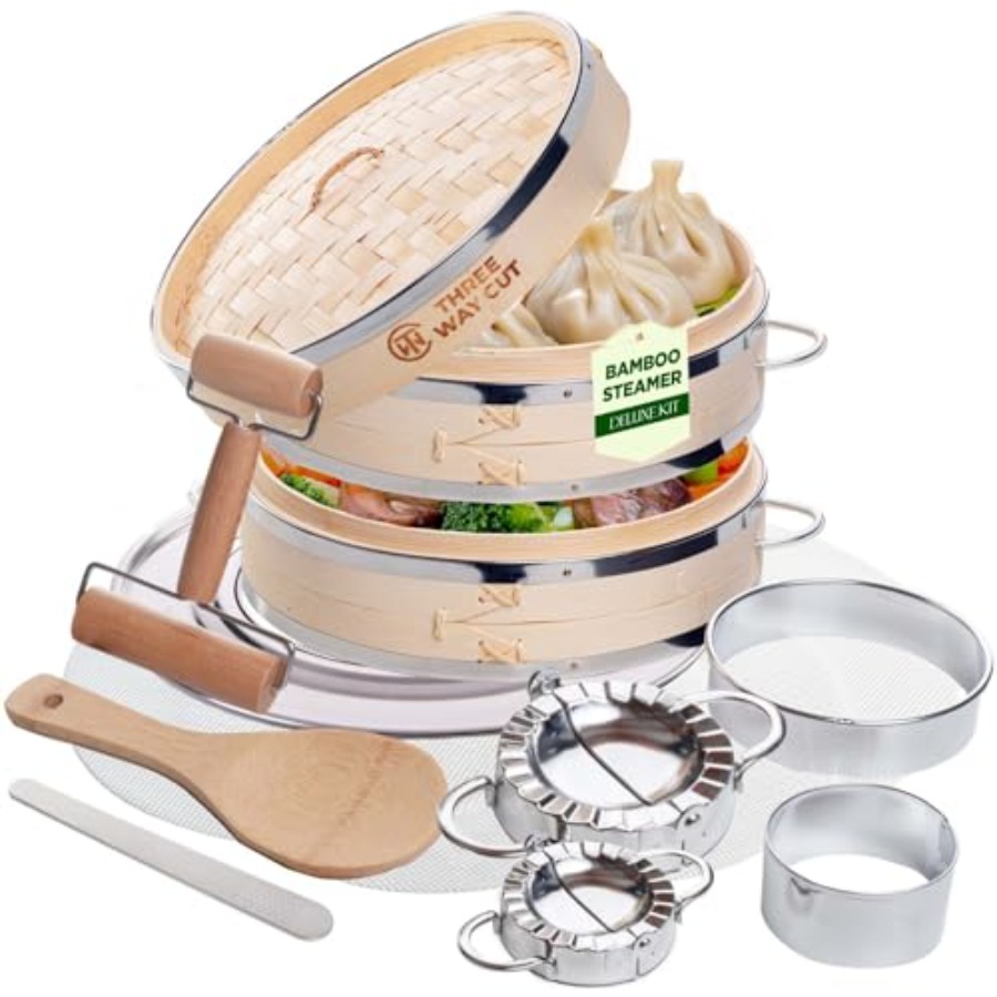 2-tier 10 Bamboo Steamer with  - Bao Steamer Bamboo avis et prix
