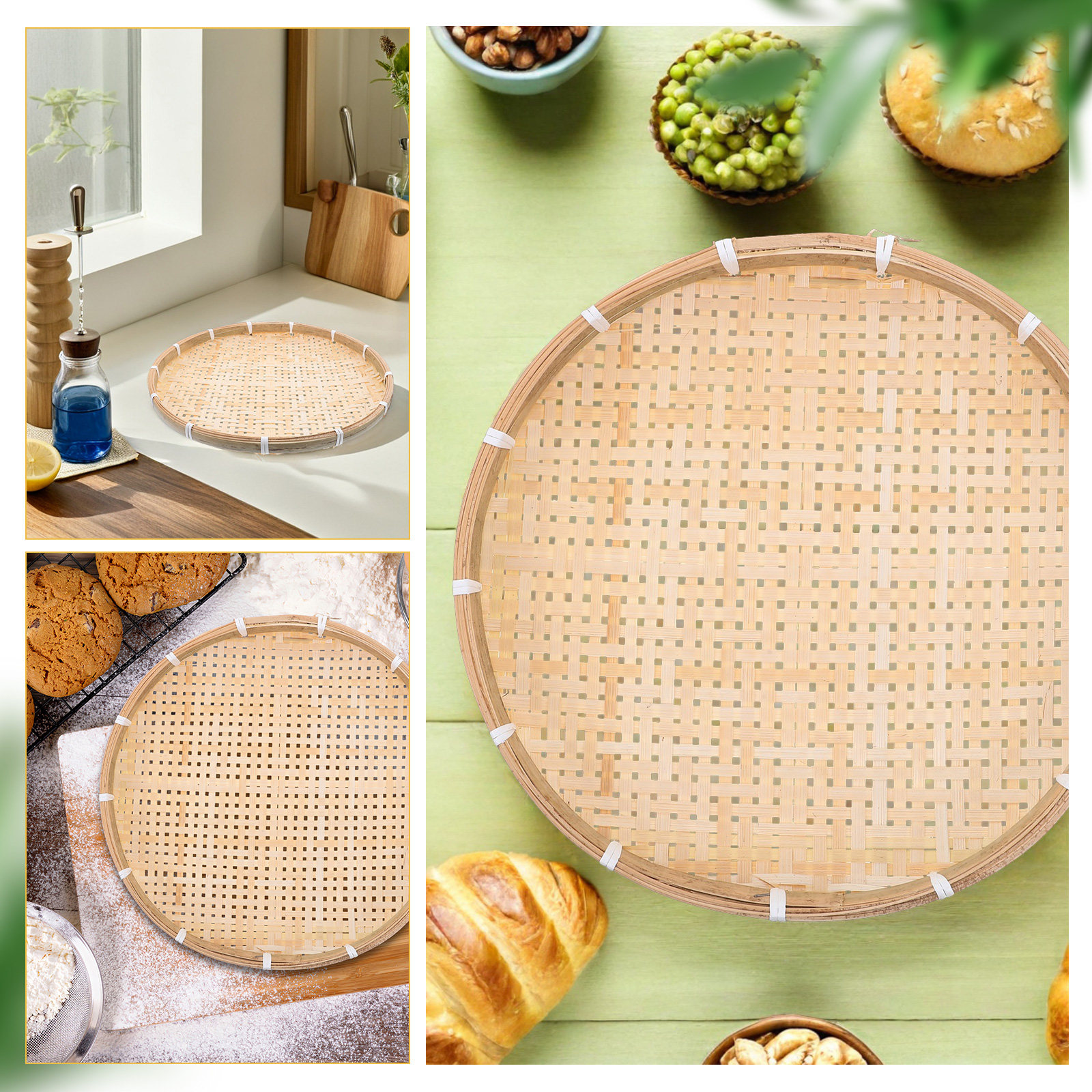 35Cm Round Bamboo Sieve Basket - Dim Sum Basket avis et prix
