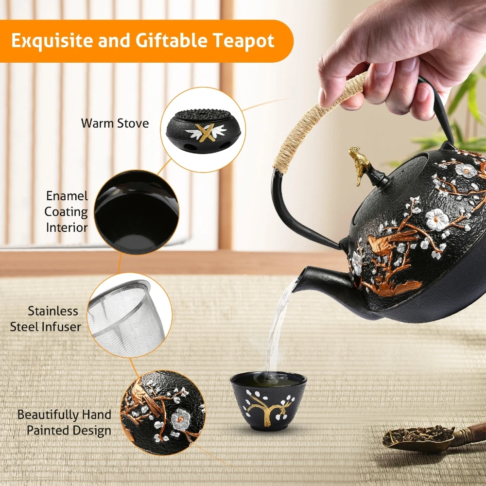 Cast Iron Teapot Set with Alco - Cast Iron Corn avis et prix