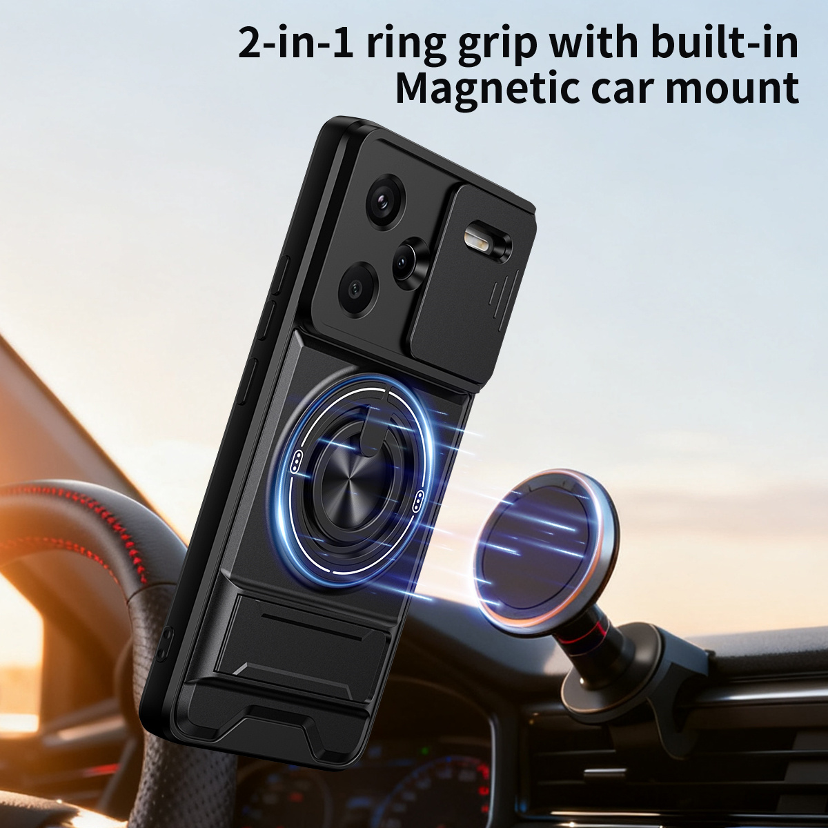 Lens Slide Camera Phone Case f - Taco Stand Holder avis et prix