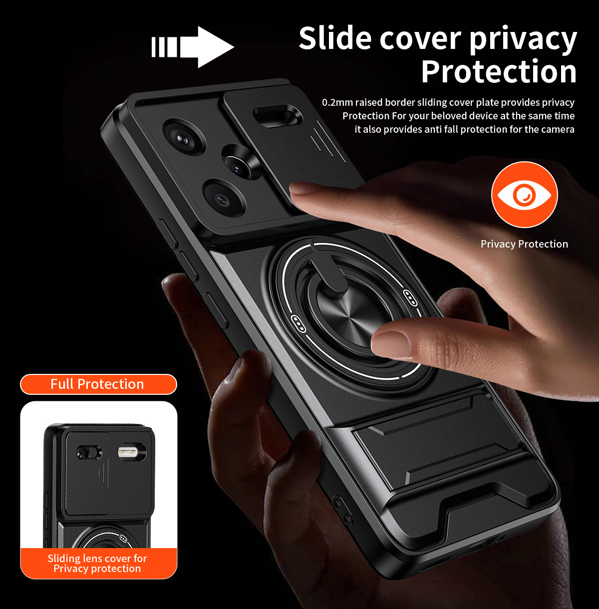 Lens Slide Camera Phone Case f - Taco Stand Holder avis et prix