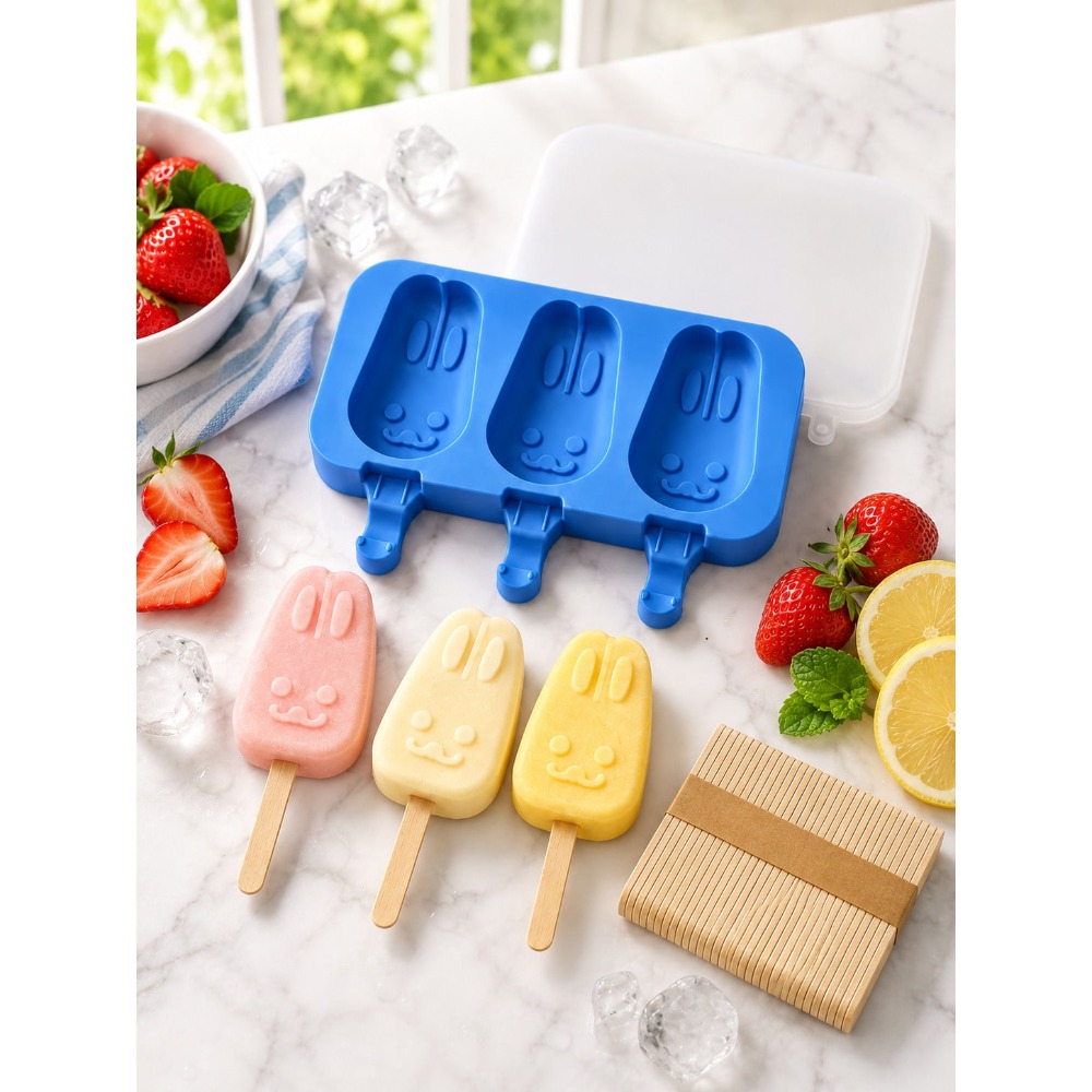 1pc 3-Cavity Silicone Popsicle - Bunny Cake Mold avis et prix