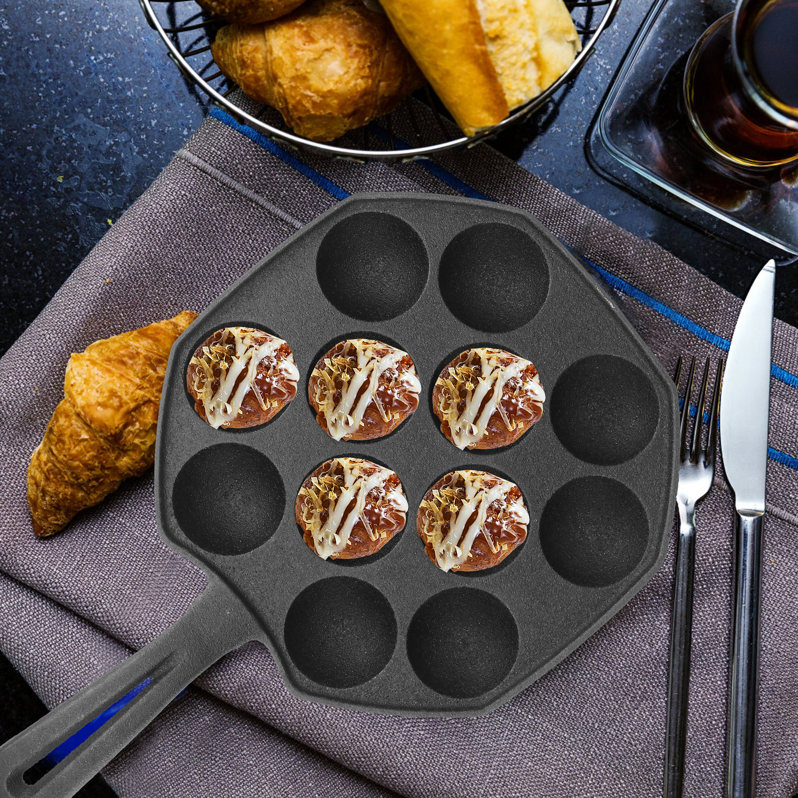 Takoyaki Pan 12 Molds Cast Iro - Takoyaki Grill Plate avis et prix