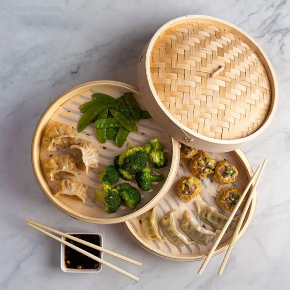 Bamboo Steamer Basket with Lid - Bao Steamer Bamboo avis et prix