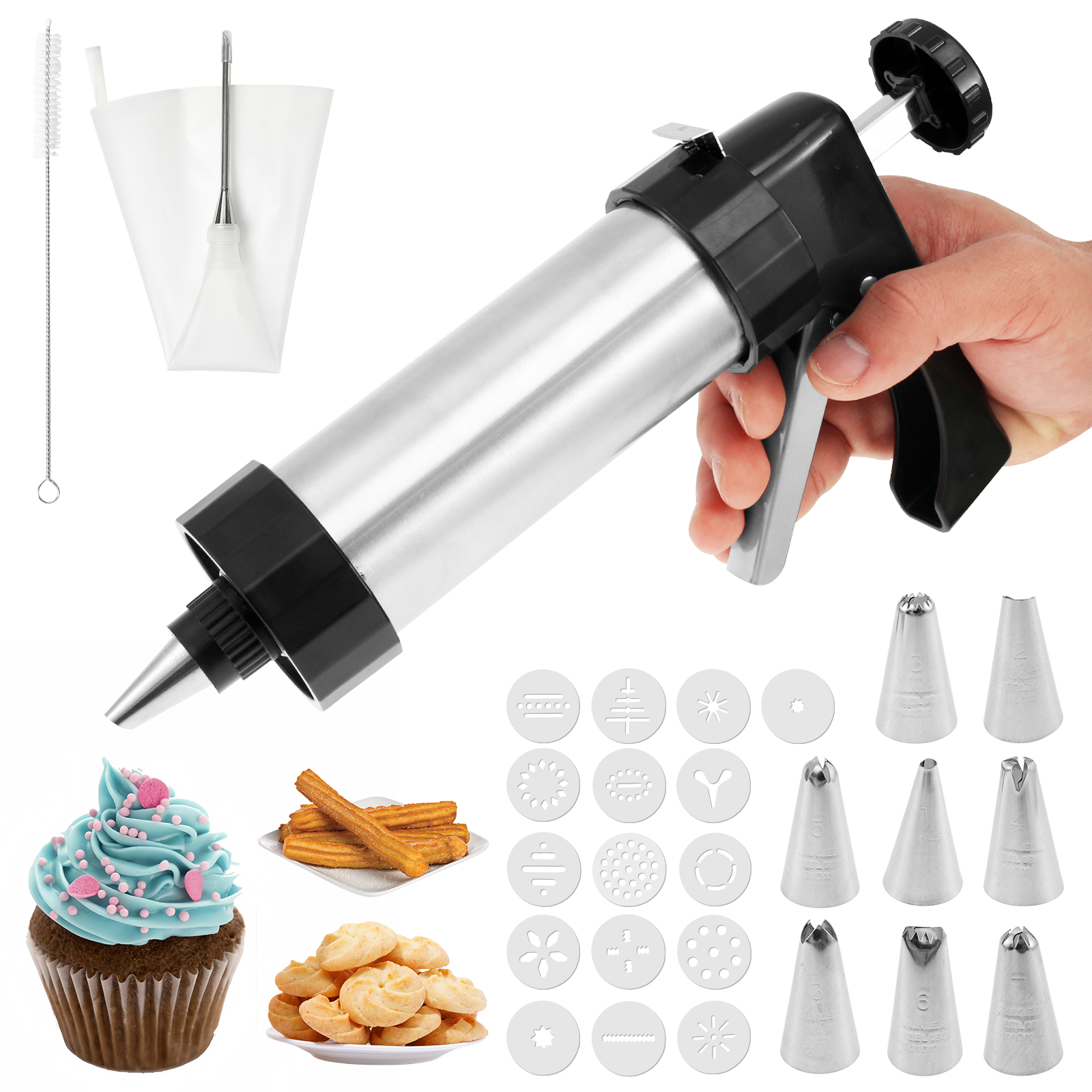 Stainless Steel Cookie Gun Chu - Churros Maker Gun avis et prix