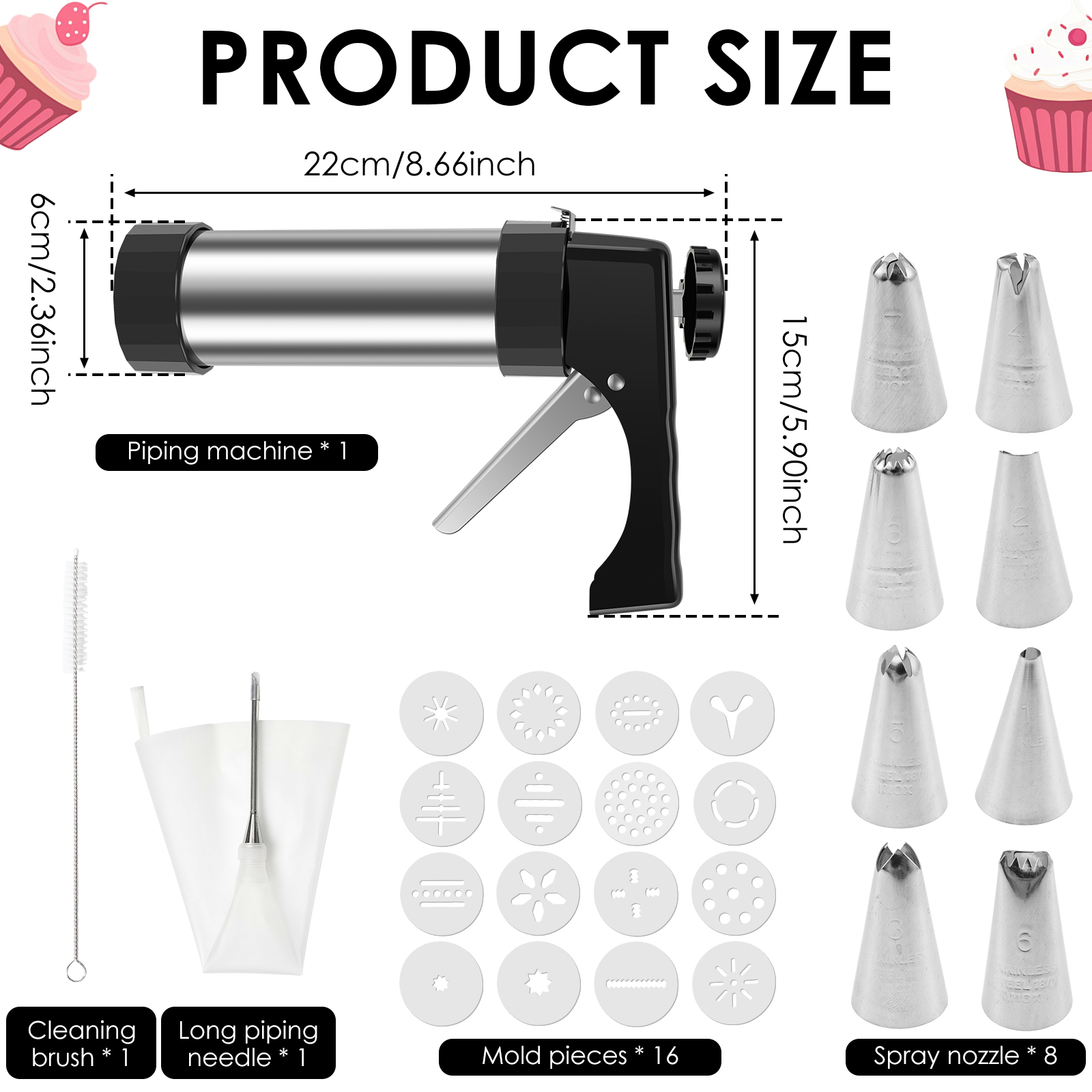 Stainless Steel Cookie Gun Chu - Churros Maker Gun avis et prix