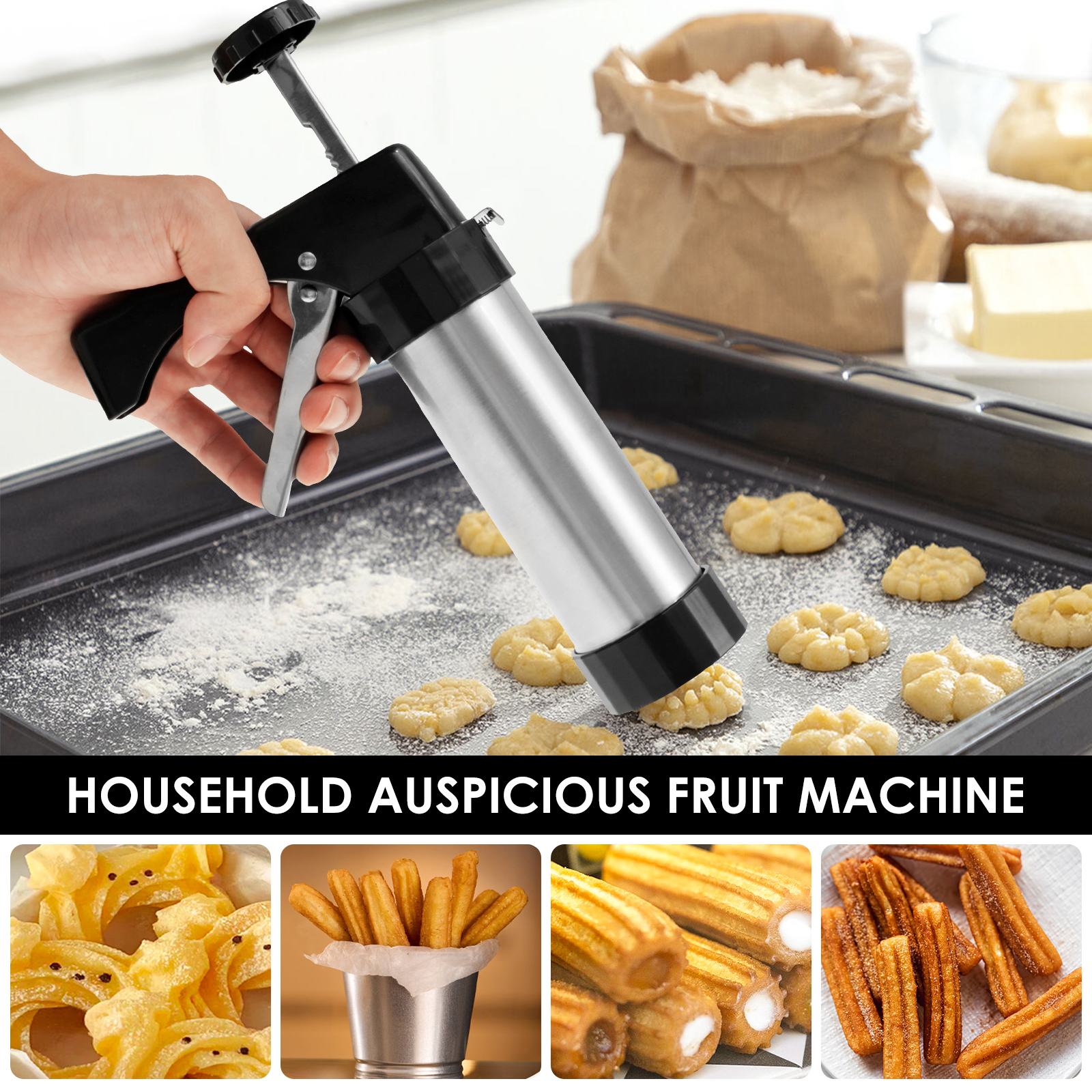 Stainless Steel Cookie Gun Chu - Churros Maker Gun avis et prix